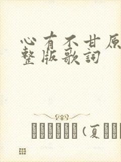 心有不甘原唱完整版歌词