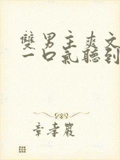 双男主爽文小说一口气听到结局