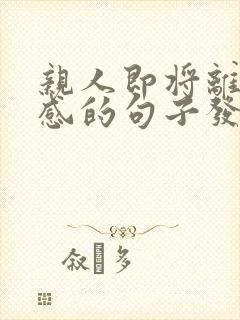 亲人即将离世伤感的句子发朋友圈