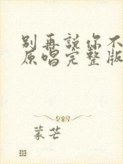 别再说你不爱我原唱完整版