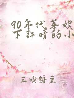 90年代华娱拿下许晴的小说