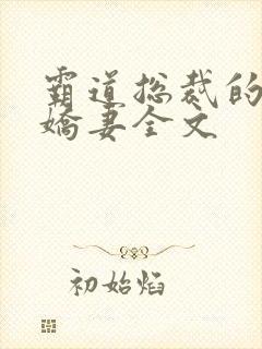 霸道总裁的独宠娇妻全文