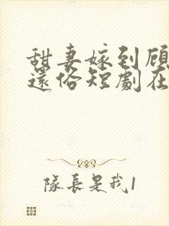 甜妻嫁到顾少快还俗短剧在线观看