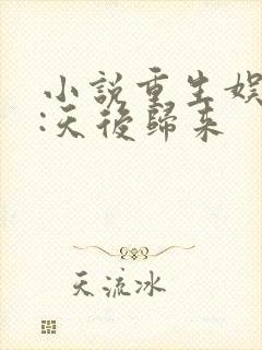 小说重生娱乐圈:天后归来