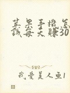 苹果手机怎么赚钱每天赚30元