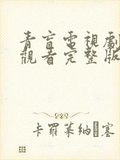 青盲电视剧免费观看完整版高清