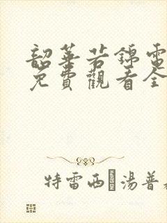 韶华若锦电视剧免费观看全集在线播放