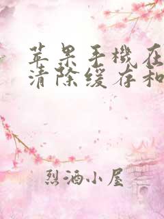 苹果手机在哪里清除缓存和垃圾