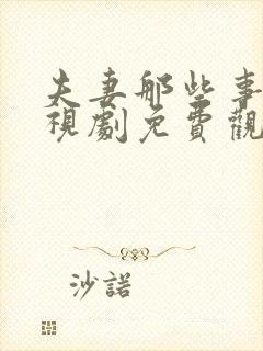 夫妻那些事 电视剧免费观看全集