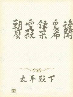 朝雪录皇后为什么杀宋希闻