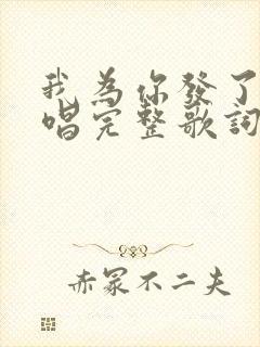 我为你发了疯原唱完整歌词