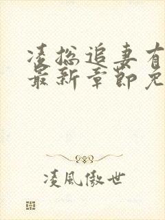 凌总追妻有点甜最新章节免费全文阅读