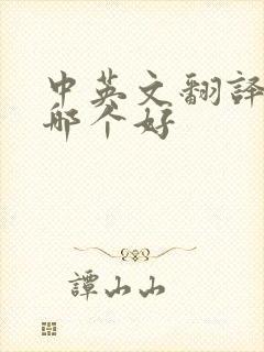 中英文翻译软件哪个好