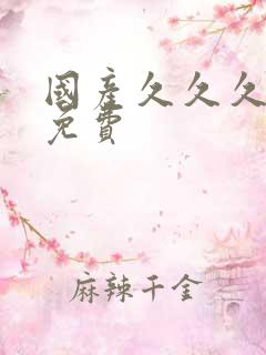 国产久久久精品免费