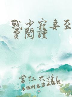 战少宠妻至上免费阅读