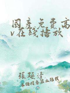 国产免费高清av在线播放