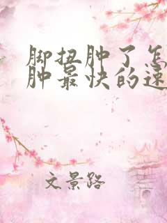 脚扭肿了怎么消肿最快的速度