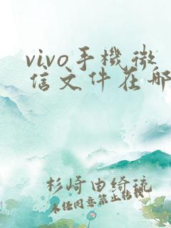 vivo手机微信文件在哪个文件夹