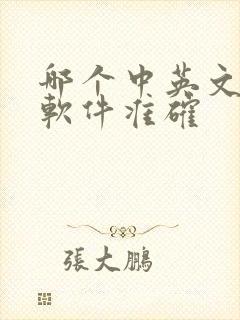 哪个中英文翻译软件准确