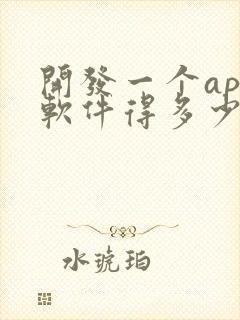 开发一个app软件得多少钱