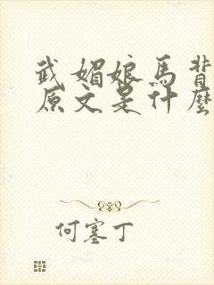 武媚娘马背皇上原文是什么