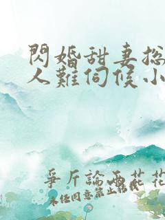 闪婚甜妻总裁大人难伺候小说