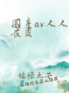 国产av人人夜夜爽