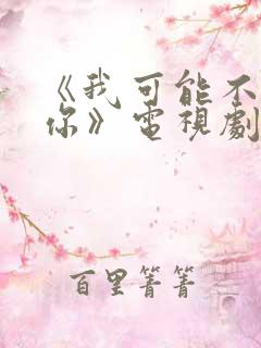 《我可能不会爱你》电视剧