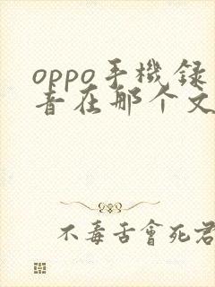 oppo手机录音在那个文件夹里面