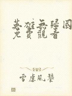 英雄无归国语版免费观看