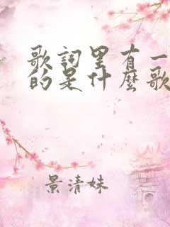 歌词里有一个人的是什么歌