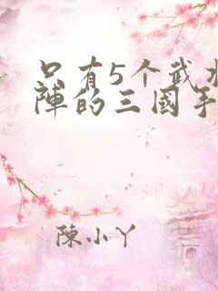 只有5个武将上阵的三国手游