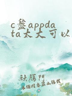 c盘appdata太大可以删除吗