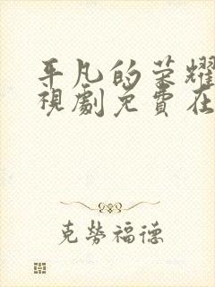 平凡的荣耀 电视剧免费在线观看