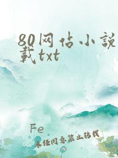 80网站小说下载txt