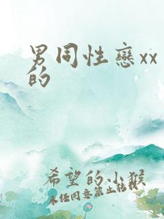男同性恋xx男的