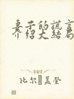 妻子的谎言剧情介绍大结局