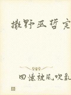 撒野巫哲完结版