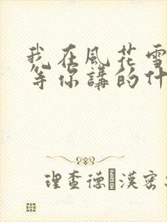 我在风花雪月里等你讲的什么