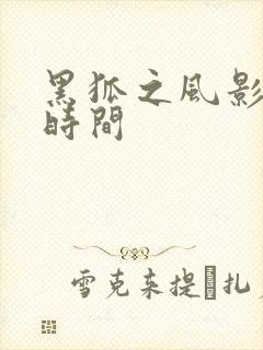 黑狐之风影播出时间