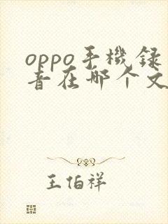 oppo手机录音在哪个文件夹里