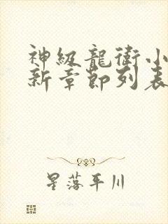 神级龙卫小说最新章节列表最