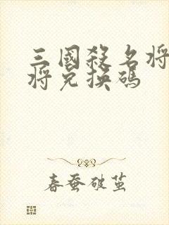 三国杀名将传红将兑换码