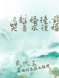 《离婚后,前夫哭着求复婚》