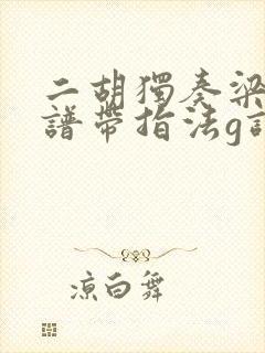 二胡独奏梁祝曲谱带指法g调