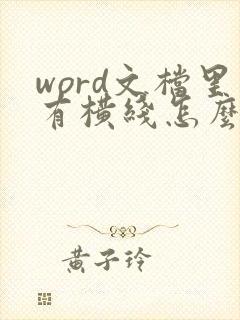 word文档里有横线怎么去掉