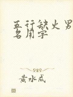 五行缺火男孩取名用字