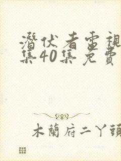 潜伏者电视剧全集40集免费观看潜伏