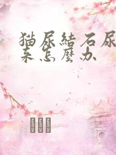 猫尿结石尿不出来怎么办