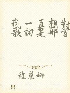 我一直想对你说歌词是哪首歌